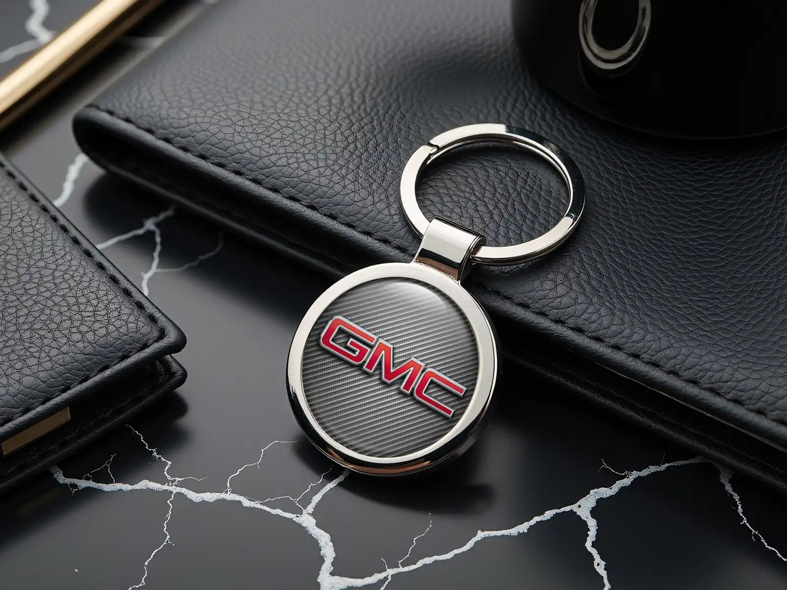 GMC Porte-clés Gravés Logo Métal Premium
